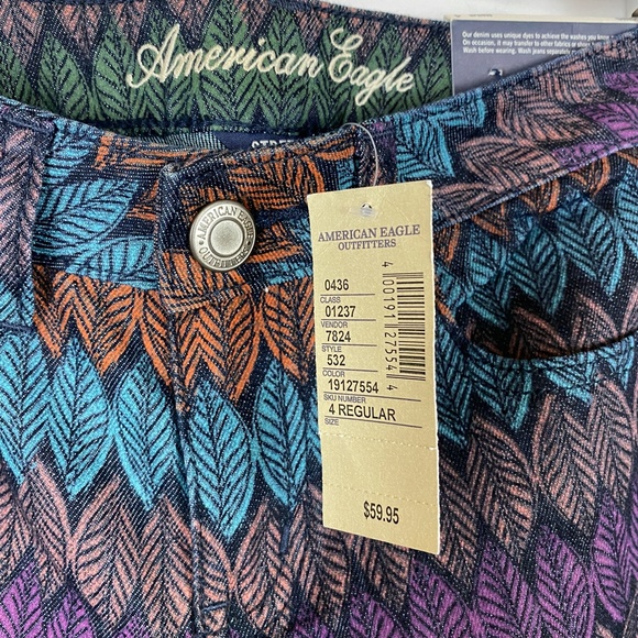 AEO Pants Leaf Print Ankle Multi Skinny Jegging 4 - Picture 2 of 7